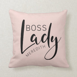 Blush Pink Personalized Boss Lady Logo Kussen