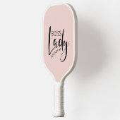 Blush Pink Personalized Boss Lady Logo Pickleball Paddle (Links)