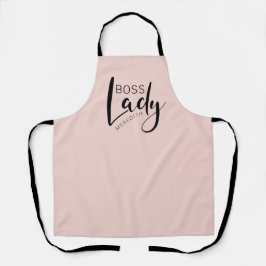 Blush Pink Personalized Boss Lady Logo Schort