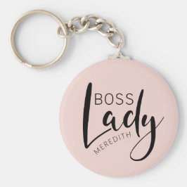 Blush Pink Personalized Boss Lady Logo Sleutelhanger