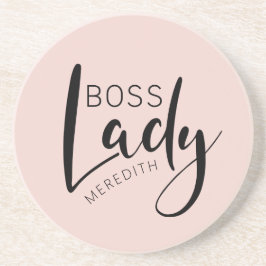 Blush Pink Personalized Boss Lady Logo Zandsteen Onderzetter