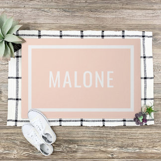 Blush Pink Persoonlijke familienaam Doormat Deurmat