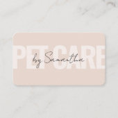 Blush Pink Pet Care Services Soft Visitekaartje (Voorkant)