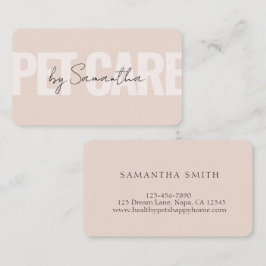 Blush Pink Pet Care Services Soft Visitekaartje