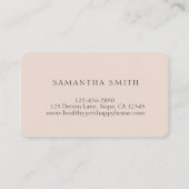 Blush Pink Pet Care Services Soft Visitekaartje (Achterkant)