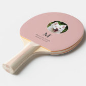 Blush Pink Pet Foto gepersonaliseerd Tafeltennisbatje (Voorkant Gekanteld)