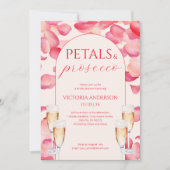 Blush Pink Petals en Prosecco Vrijgezellenfeest Kaart (Voorkant)