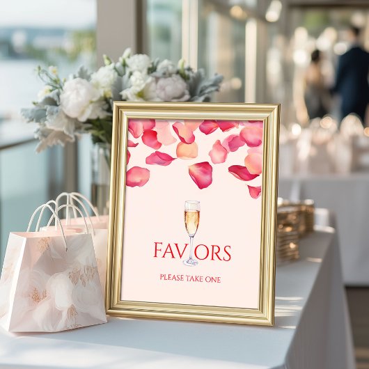 Blush Pink Petals & Prosecco Vrijgezellenfeest Fav Poster