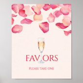 Blush Pink Petals & Prosecco Vrijgezellenfeest Fav Poster (Voorkant)