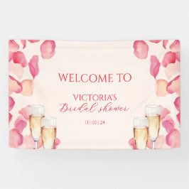 Blush Pink Petals & Prosecco Vrijgezellenfeest Wel Spandoek