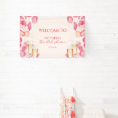 Blush Pink Petals & Prosecco Vrijgezellenfeest Wel Spandoek (Insitu)