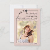 Blush Pink Photo Graduation Party Save the Date (Voorkant)