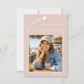 Blush Pink Photo Graduation Party Save the Date (Voorkant)