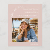 Blush Pink Photo Graduation Save the Date Flyer (Voorkant)