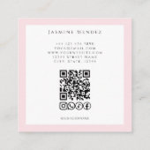 Blush Pink Photo Lashes & Brows QR Code Square Vierkante Visitekaartje (Achterkant)