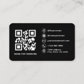 Blush Pink Photo QR Code Hair Stylist Visitekaartje (Achterkant)