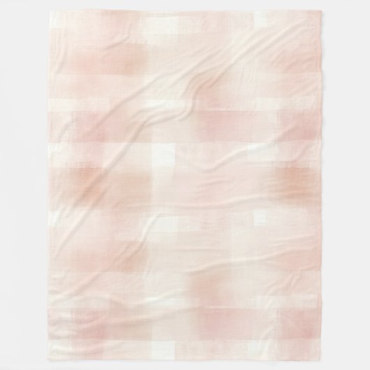 Blush Pink Plaid Stripes Fleece Deken (Voorkant)
