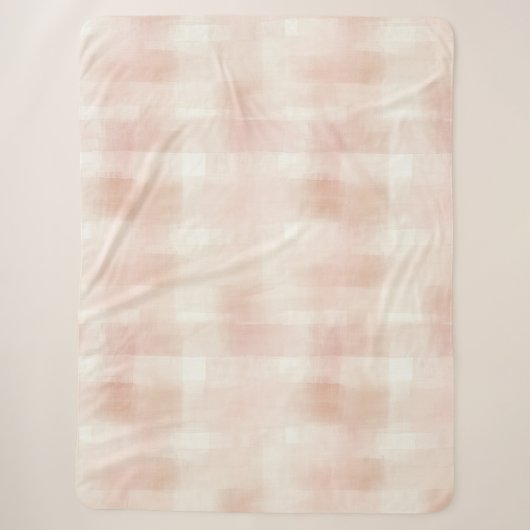 Blush Pink Plaid Stripes Sherpa Deken (Voorkant)