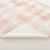 Blush Pink Plaid Stripes Sherpa Deken (3/4)