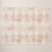 Blush Pink Plaid Stripes Sherpa Deken (Voorkant (horizontaal))