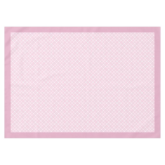 Blush Pink Plaid Tafelkleed met Gingham Style (Voorkant (Horizontaal))