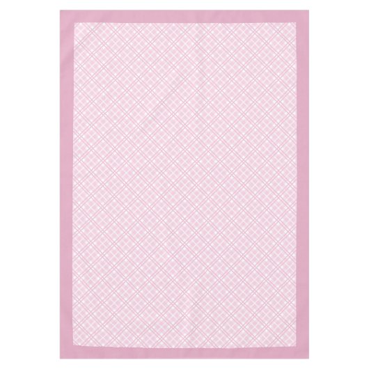 Blush Pink Plaid Tafelkleed met Gingham Style (Voorkant)
