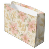 Blush Pink Poinsettia Holiday Gift Bag Groot Cadeauzakje (Achterkant Gekanteld)