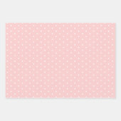 Blush Pink Polka Dot Breed Gestreept en Solid Inpakpapier Vel (Voorkant 2)