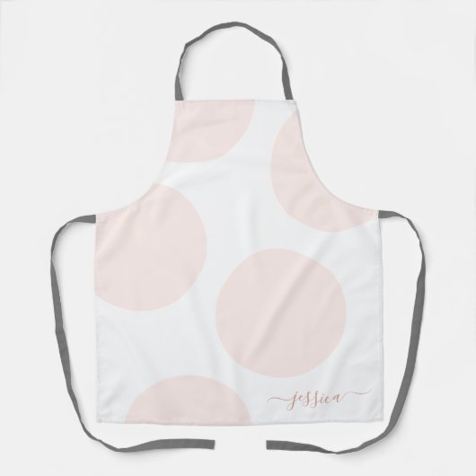 Blush Pink Polka Dot Simple Personal Schort (Voorkant)