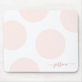 Blush Pink Polka Dot Simple Personated Muismat (Voorkant)