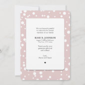 Blush Pink Polka Dots Birth Announding Dank je wel Aankondiging (Achterkant)