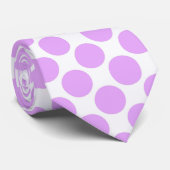 Blush Pink Polka Dots on White Custom Necktie Stropdas (Opgerold)