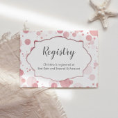 Blush Pink Polka Dots "Registry" Baby Meisje Douch Informatiekaartje
