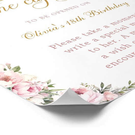 Blush Pink Princess Time Capsule Verjaardag Poster (Hoek)