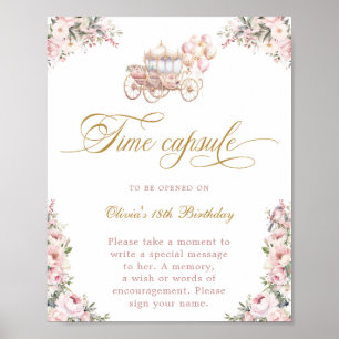 Blush Pink Princess Time Capsule Verjaardag Poster
