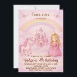 Blush Pink Prinses Verjaardag Uitnodiging<br><div class="desc">Creëer een gracieus, betoverend feest met deze Blush Pink Princess Birthday Invitation met delicate bloemen, een dromerig kasteel en een grillige eenhoorn. Het zachte blozende roze en gouden palet, gecombineerd met elegante scriptlettertypen, is perfect voor verfijnde prinses- en eenhoornfeesten. Personaliseer eenvoudig met de naam, leeftijd en details van uw kind....</div>