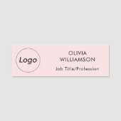 Blush Pink Professional Company Logo Naamplaatje (Voorkant)