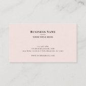 Blush Pink Professional Elegant Monogram Visitekaartje (Achterkant)