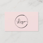 Blush Pink Professioneel Bedrijf Logo QR Code Visitekaartje (Achterkant)