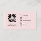 Blush Pink Professioneel Bedrijf Logo QR Code Visitekaartje (Voorkant)