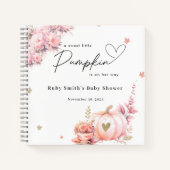 Blush Pink Pumpkin Floral Baby shower Gastboek Notitieboek (Voorkant)