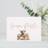 Blush Pink Pumpkin Highland Koe Luierverloting Bedankkaart (Staand voorkant)