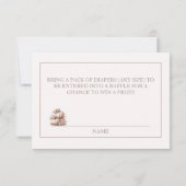 Blush Pink Pumpkin Highland Koe Luierverloting Bedankkaart (Achterkant)