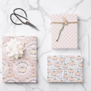 Blush Pink Pumpkin Mom wordt gefeliciteerd Inpakpapier Vel