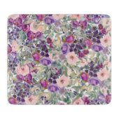 Blush Pink Purple Flowers Sage Green Leaves Snijplank (Voorkant)