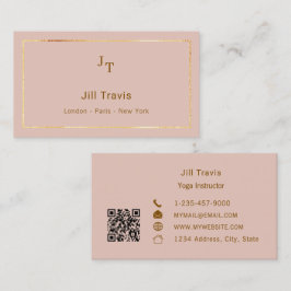 Blush pink QR code Business Card Visitekaartje