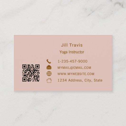 Blush pink QR code Business Card Visitekaartje (Achterkant)