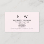 Blush Pink QR Code Foto Monogram Minimalistisch Visitekaartje (Achterkant)