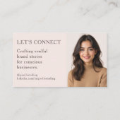 Blush Pink QR Code Minimale Professionele Foto Visitekaartje (Achterkant)