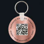 Blush Pink QR Code Modern Business Sleutelhanger<br><div class="desc">De Blush Pink QR Code Modern Business Sleutelhanger biedt een chique en praktische manier om uw merk of bedrijf te promoten. Met een aanpasbare QR-code kunnen klanten of klanten snel uw website, sociale mediaprofielen of contactgegevens scannen en openen. De zacht blozende roze achtergrond voegt een elegante touch toe, waardoor het...</div>